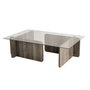 Hanah Home Mesa de centro Escape en Nogal con cristal templado